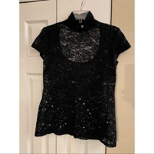 Lace and sequin top